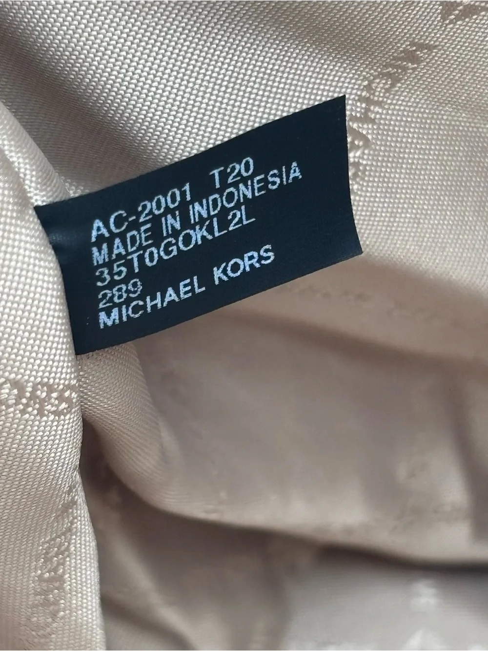 Michael Kors white pebbled